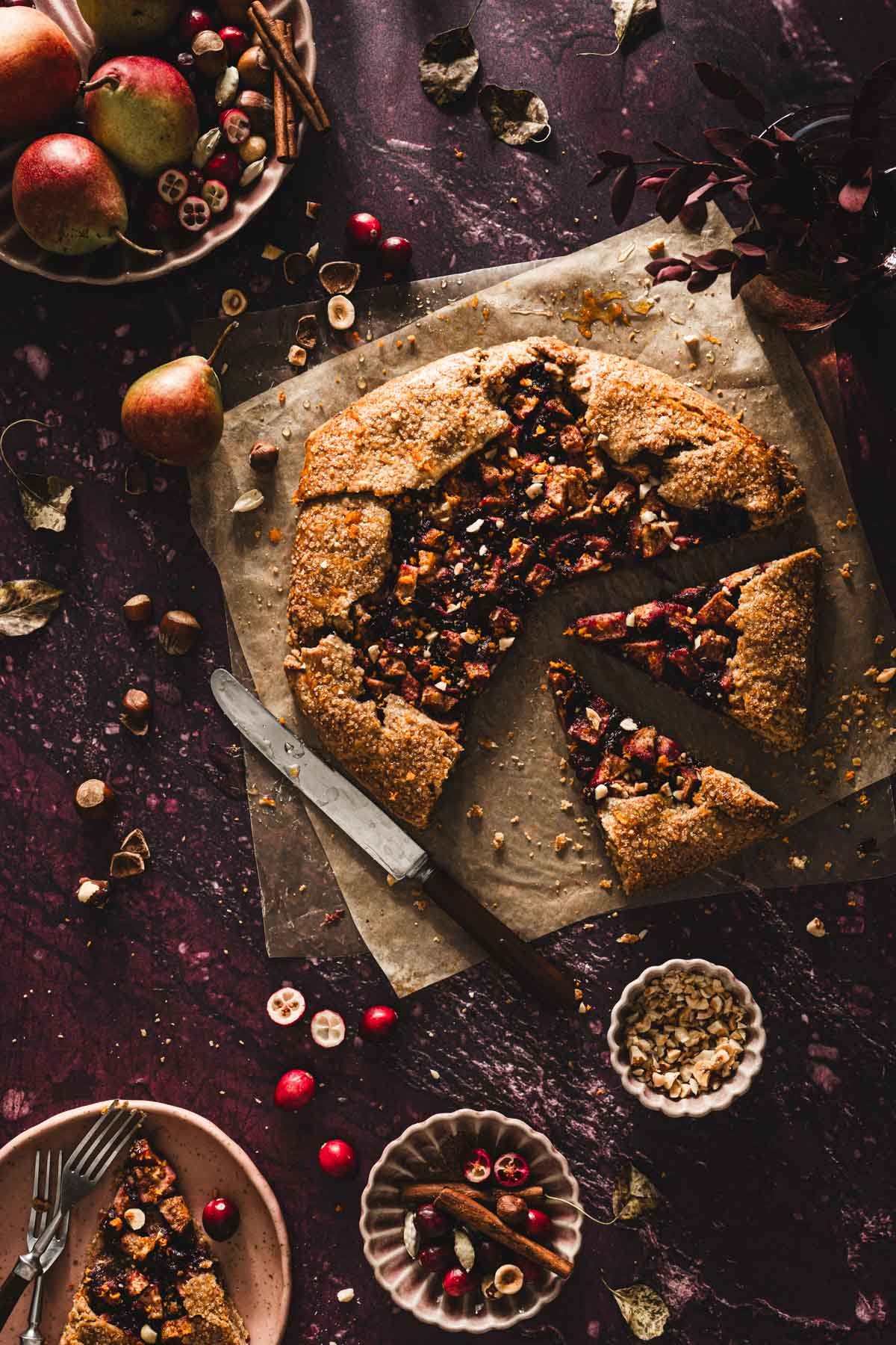 cranberry gallete ood photography by Sylwia Vaclavek - rustic fall recipe styling