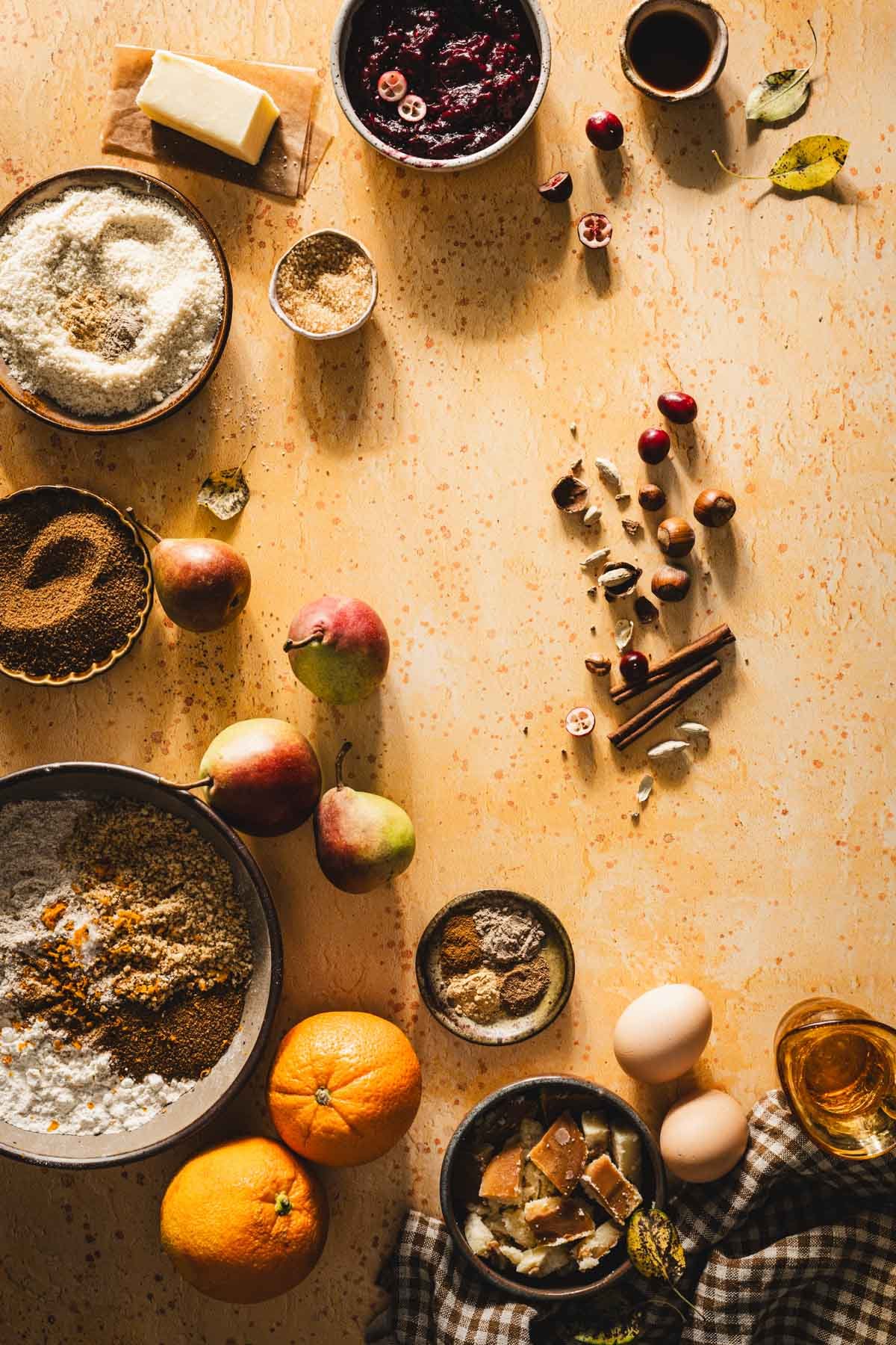 ingrdients to make cranberry pear galette